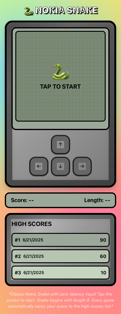 Nokia Classic Snake Screenshot